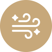 Stylized breeze illustration in circle