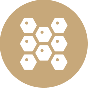 Honeycomb pattern on brown circle background